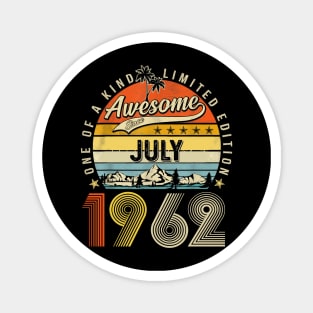 Awesome Since July 1962 Vintage 61st Birthday Magnet